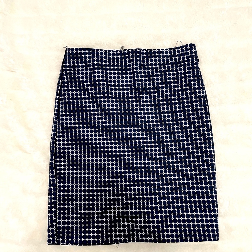 Navy Blue Plaid Skirt